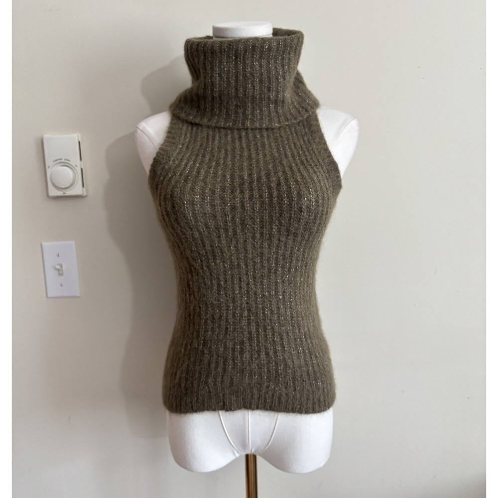 Ralph Lauren Black Label Chunky Knit Turtleneck Sweater Alpaca XXS XS Chic